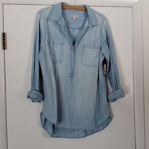 Merona Jean half button up